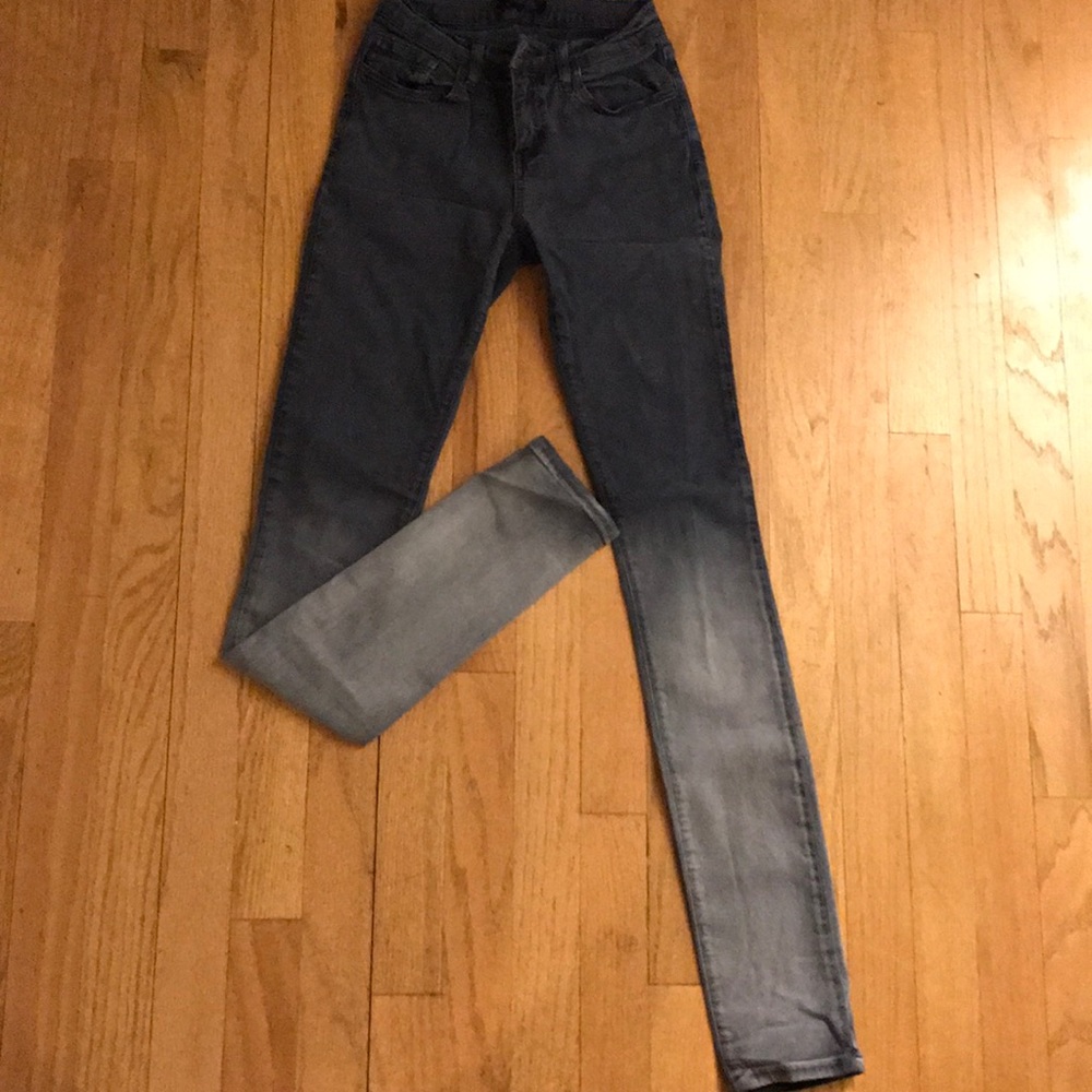Black into grey fade out jeans, size 24